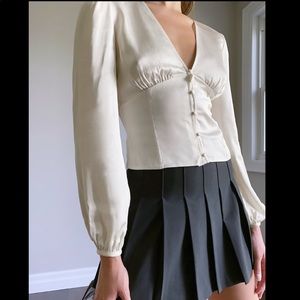 Aritzia Sunday Best Orange Tatiana Blouse